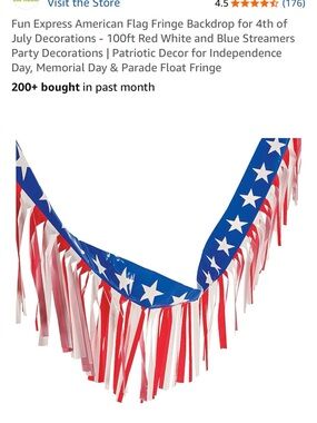 Express Red White and Blue Star Fringe Garland